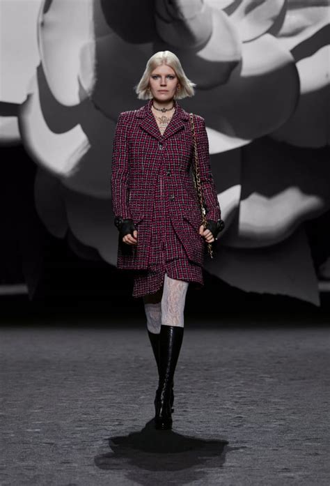 chanel black iridescent wool tweed dress|Caban .